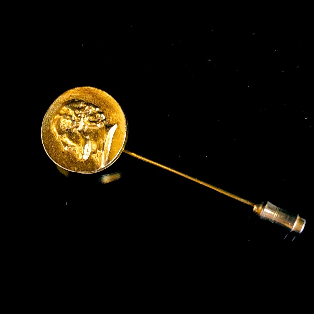 Vintage Crown Trifari Gold Tone Lapel Stick Pin
